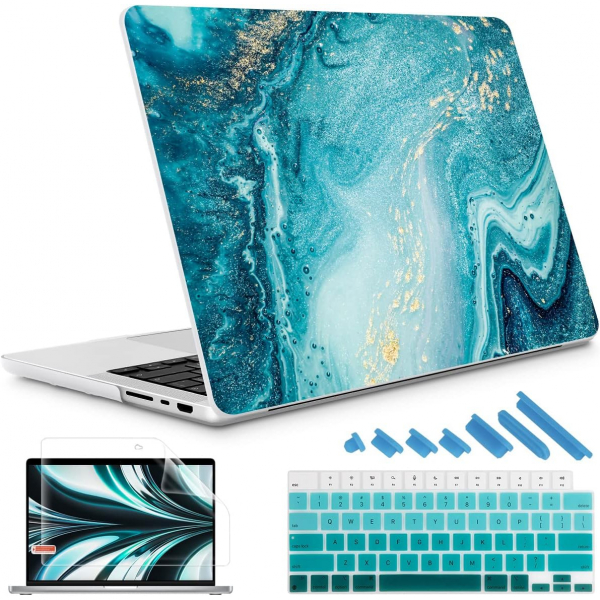 May Chen MacBook Pro M4 Sert Klf (16 in)-Blue Marble 