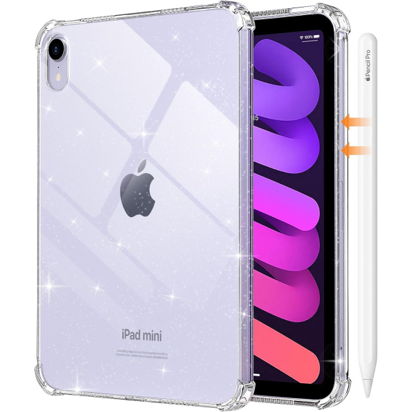 MoKo Apple iPad Mini 7 effaf Klf -Clear Glitter