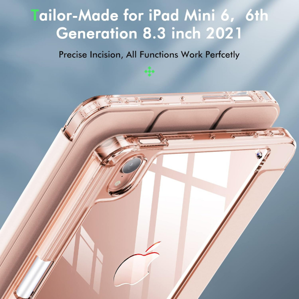 INFILAND Apple iPad Mini 7 Klf -Clear Rose Gold 