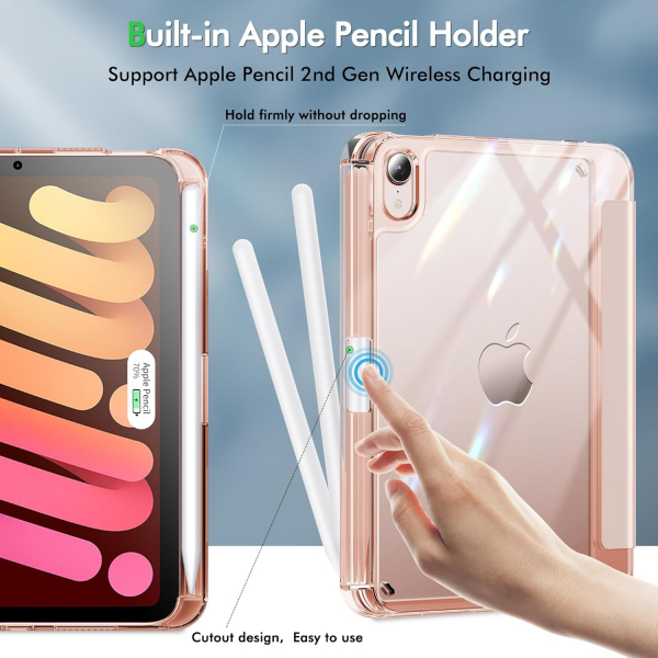 INFILAND Apple iPad Mini 7 Klf -Clear Rose Gold 