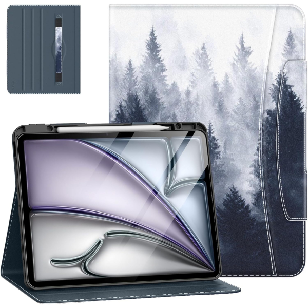 MoKo Deri Folyo iPad Air M2 Klf (13 in)-Gray Forest