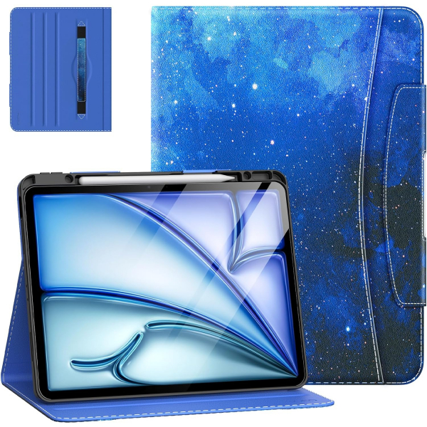 MoKo Deri Folyo iPad Air M2 Klf (13 in)-Blue Starry Sky