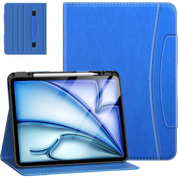 MoKo Deri Folyo iPad Air M2 Klf (13 in)-Blue Wave