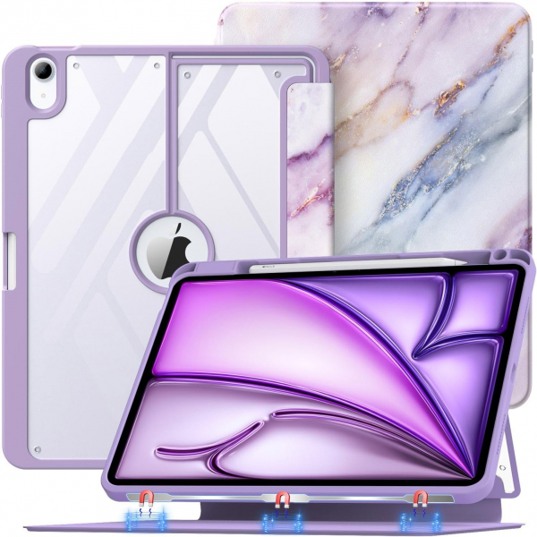 MoKo iPad Air 6.Nesil Klf (11 in)-Purple Marble 