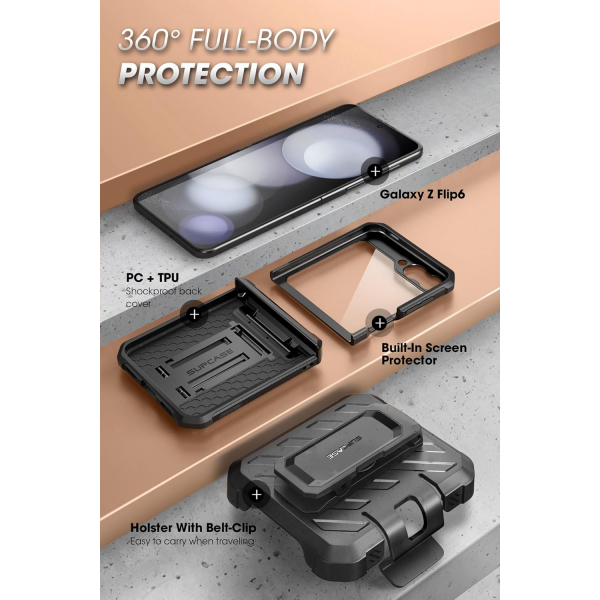 SUPCASE Galaxy Z Flip 6 Klf -Black