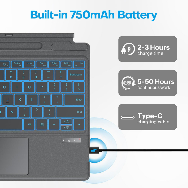 OMOTON Surface Pro 11/10/9/8/X Uyumlu Klavye