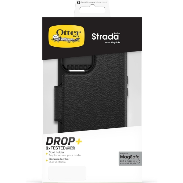 OtterBox Strada Folio iPhone 15 Plus Czdan Klf -Black