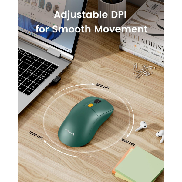 ProtoArc Bluetooth USB-C EM15 Mouse-Green 