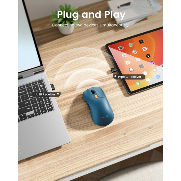 ProtoArc Bluetooth USB-C EM15 Mouse-Blue