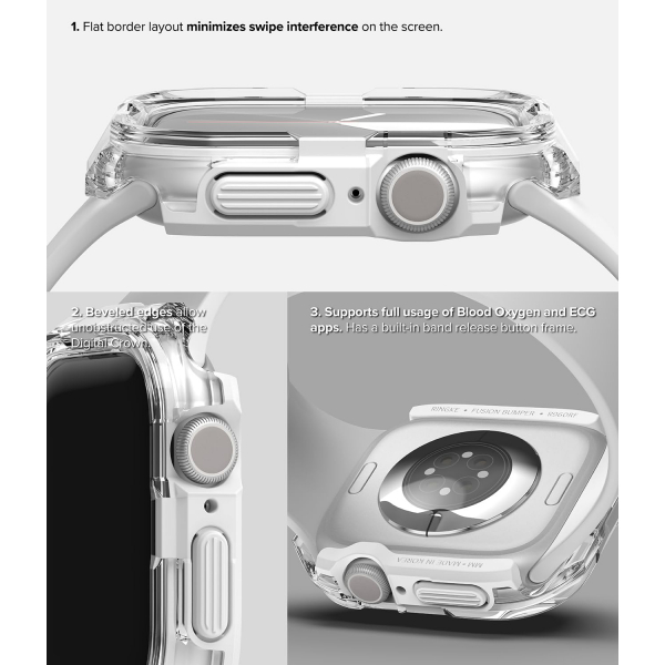 Rin gke Apple Watch 10 46mm Bumper Klf -White 