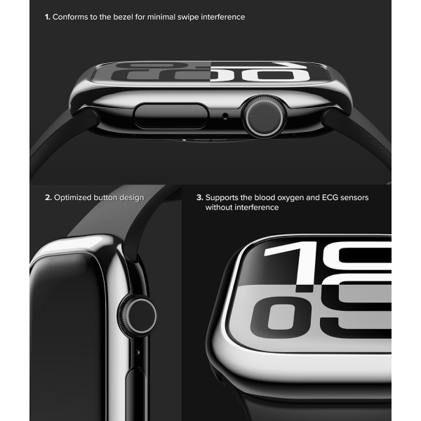 Rin gke Apple Watch 10 46mm Bumper Bezel Klf-Silver