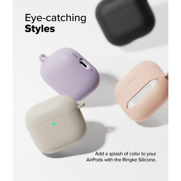 Rin gke Apple AirPods 4 Silikon Klf -Stone