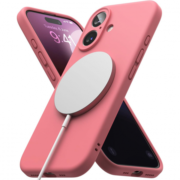 Rin gke Apple iPhone 16 Silikon Klf-Pink 