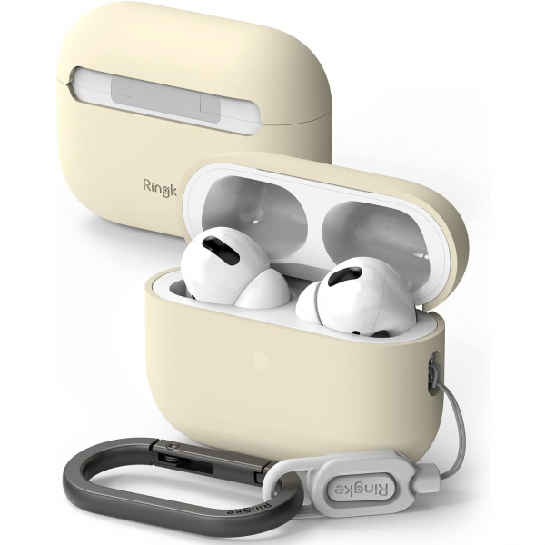 Ringke Silikon Apple AirPods Pro 2.Nesil Klf -Cream 