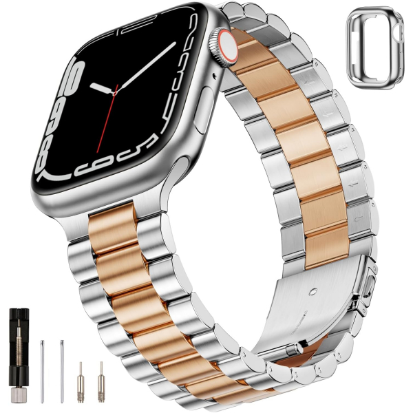 SUNFWR Apple Watch 9 45mm Kay-Silver Rose Gold 