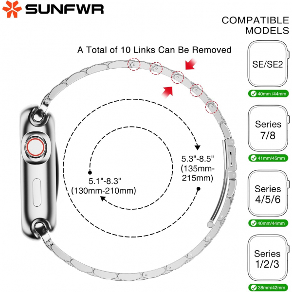 SUNFWR Apple Watch 9 45mm Kay-Silver 