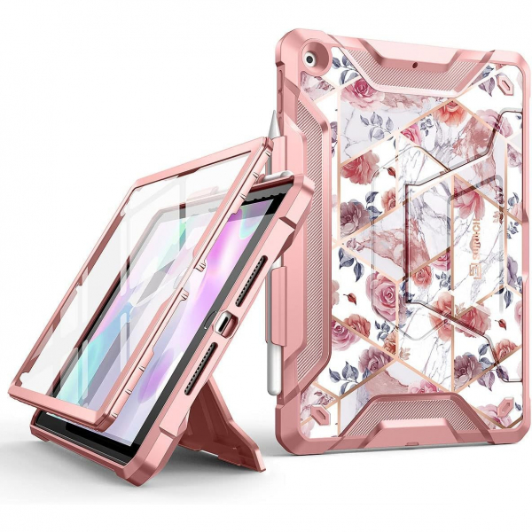 SURITCH Rugged iPad Klf(10.2 in)-Rose Gold Marble