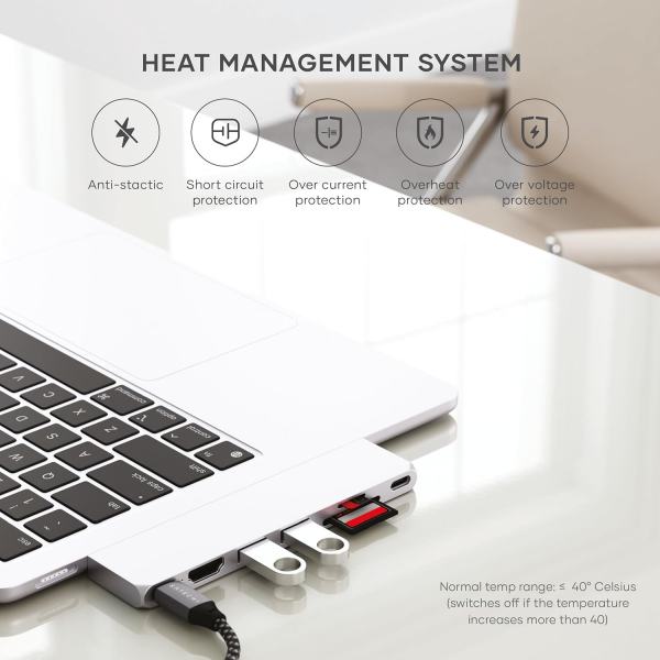 Satechi USB C Hub 7si 1 Arada Adaptr-Silver 