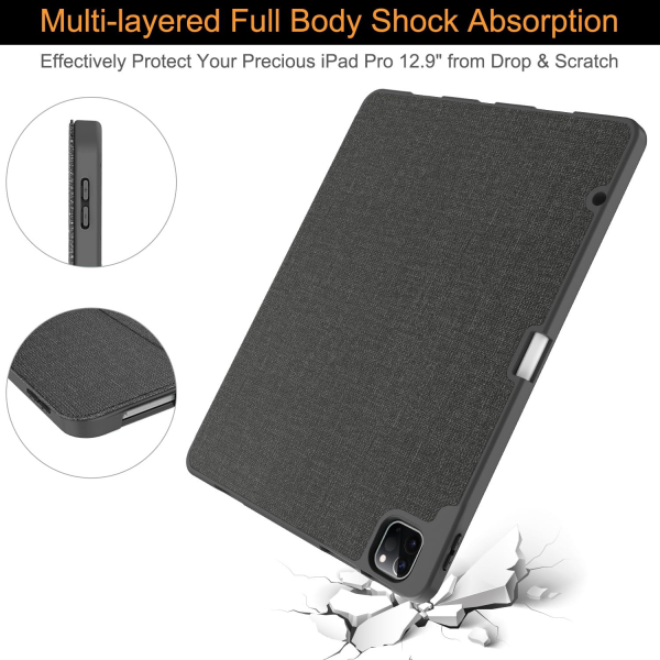 Soke iPad Pro 5/6.Nesil Klf (12.9 in)-Dark Grey