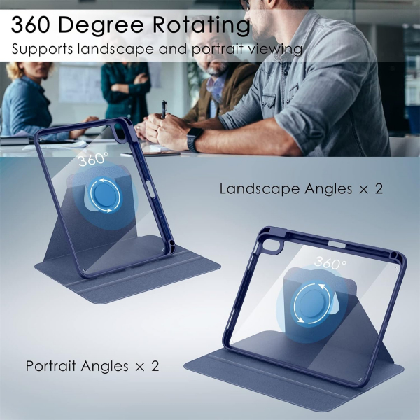 Soke Rotating 360 iPad 10.Nesil Klf (10.9 in)-Ocean Marble