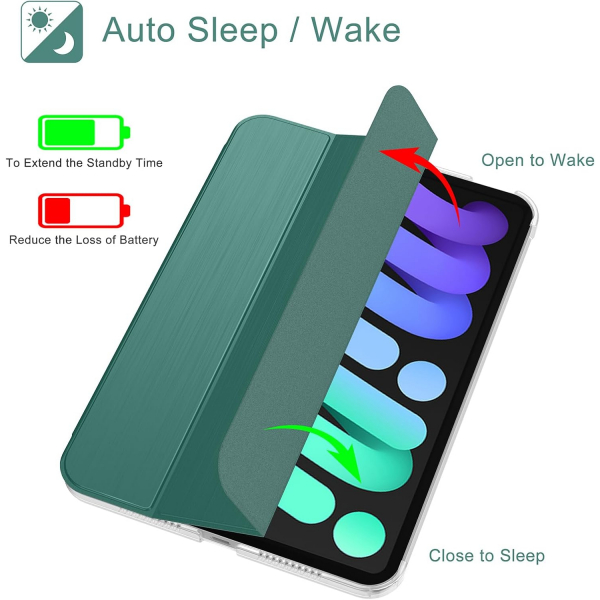 Soke Apple iPad Mini 7 Standl Klf-Pine Green