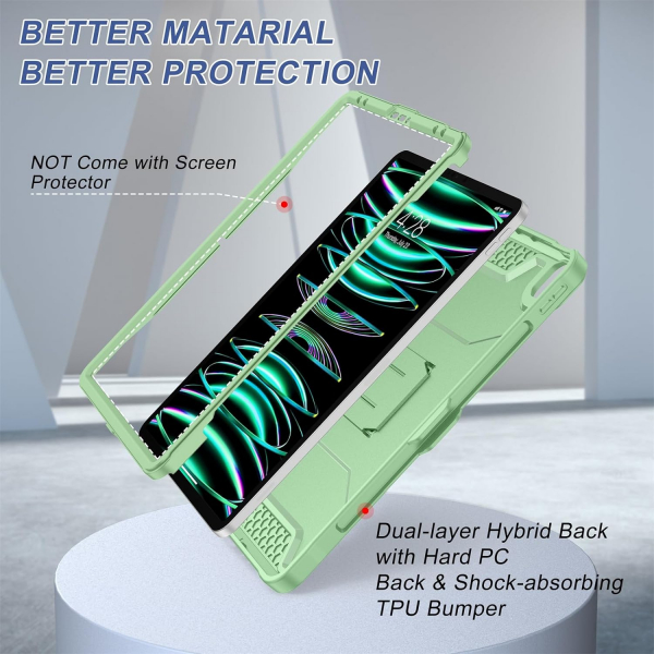 Soke Tam Korumal iPad Pro 6/5/4.Nesil Klf (12.9 in)-Matcha Green