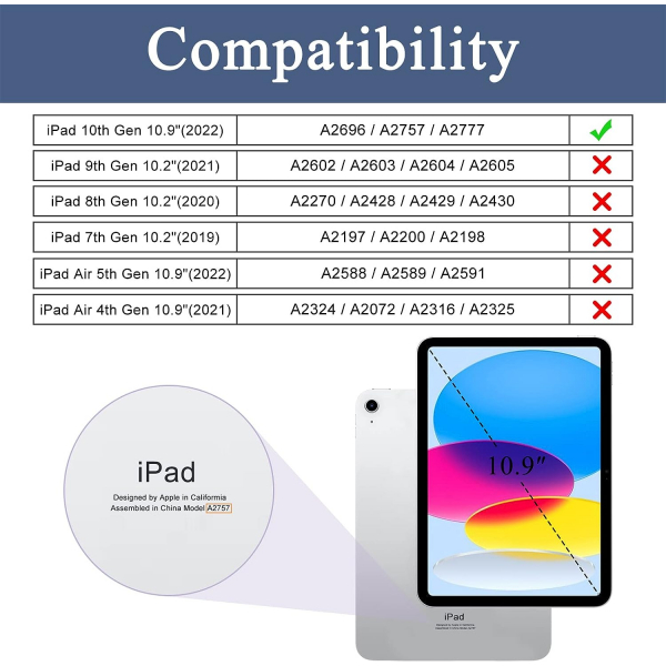 Soke Standl iPad 10.Nesil Klf (10.9 in)-Dark Blue