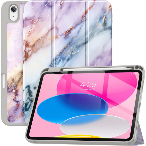 Soke Standl iPad 10.Nesil Klf (10.9 in)-Lilac Marble