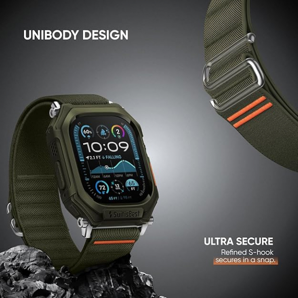 Suitisbest Stretchy Apple Watch Ultra 2.Nesil Kay-Army Green 