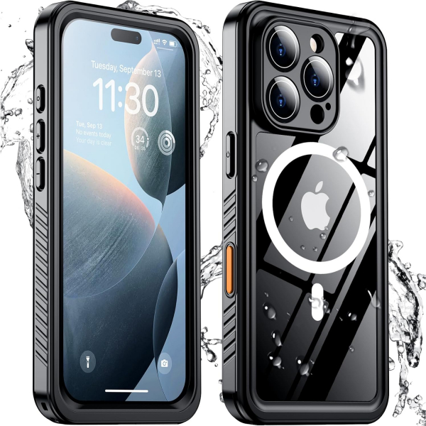 Temdan Apple iPhone 16 Pro Su Geirmez Klf -Black