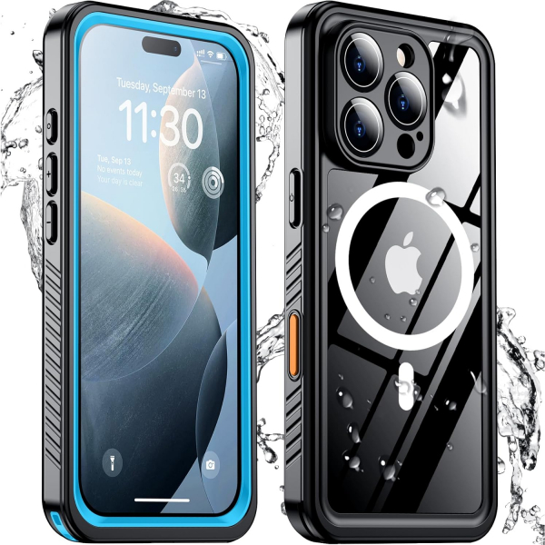 Temdan Apple iPhone 16 Pro Su Geirmez Klf -Blue