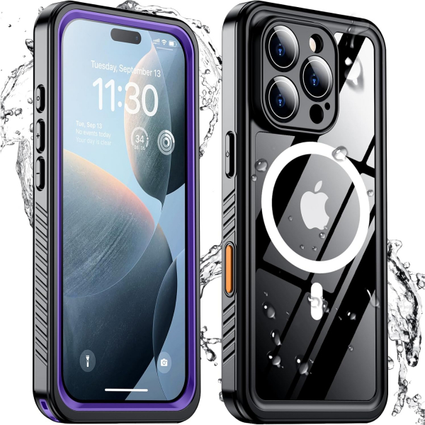 Temdan Apple iPhone 16 Pro Su Geirmez Klf -Purple