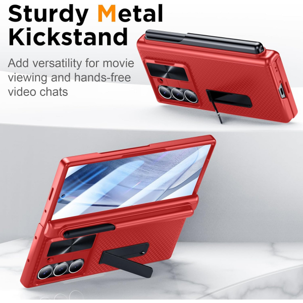 Temdan Kickstandl Galaxy Z Fold 6 Klf -Red