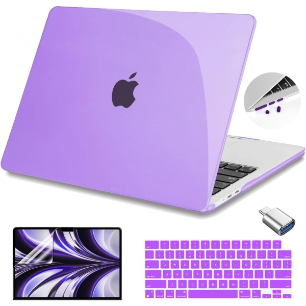 Teryeefi MacBook Air M3 Koruyucu Klf (13.6 in)-Crystal Purple 