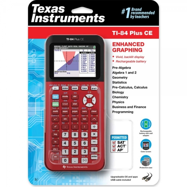 Texas Instruments TI-84 PLUS CE Hesap Makinesi (Krmz)