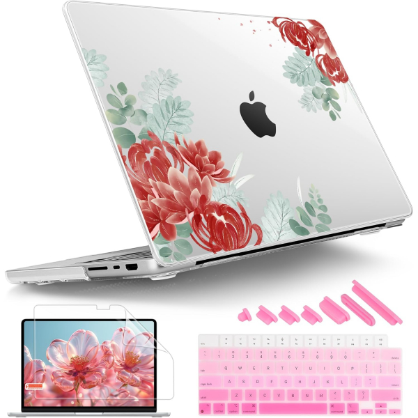 Tuiklol MacBook Pro Sert Kabuk Klf (14 in)-Luxury Flower 