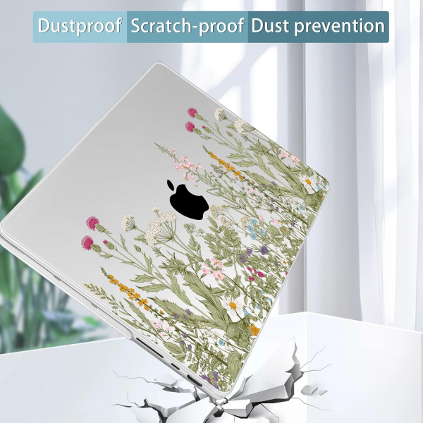 Tuiklol MacBook Pro Sert Kabuk Klf (14 in)-Sparkly Flowers