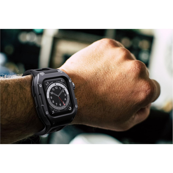 GELISHI Silikon Apple Watch 9/8/7 Kay (45mm)-Matte Black