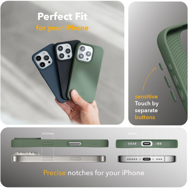 WOODCESSORIES iPhone 16 Pro Manyetik Klf-Midnight Green