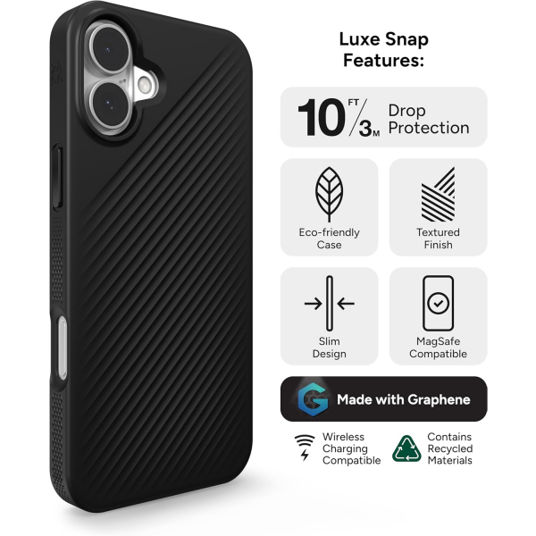 ZAGG Apple iPhone 16 Plus Luxe Snap Klf-Black