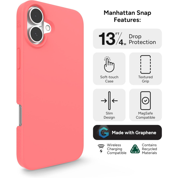 ZAGG Apple iPhone 16 Plus Manhattan Snap Klf-Begonia Pink