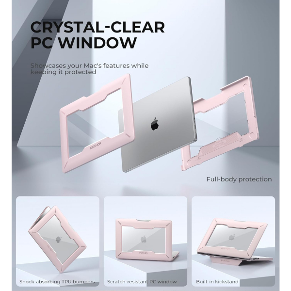 Dexnor MacBook Pro M4 Kickstandl Klf (16 in)-Pink