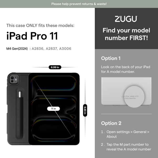 ZUGU CASE The Alpha iPad Pro M4 Klf (11 in)