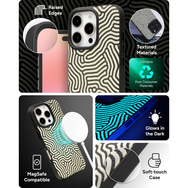 Zagg Apple iPhone 16 Pro London Snap Klf -Glow In The Dark Maze