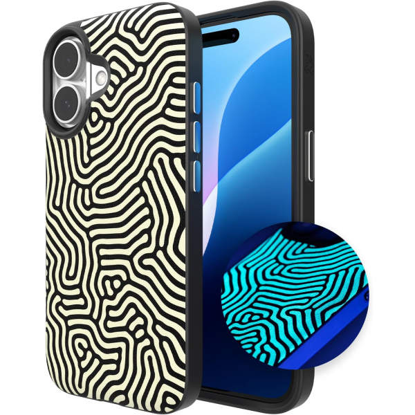 Zagg Apple iPhone 16 London Snap Klf -Glow In The Dark Maze