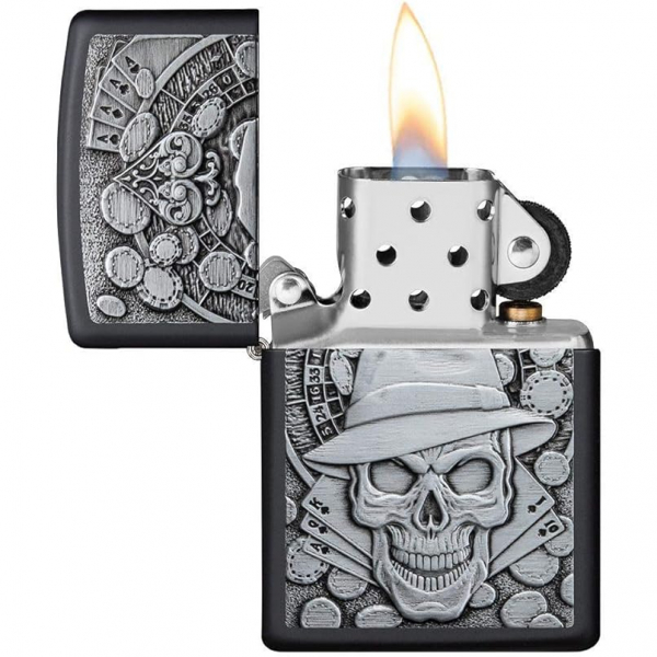 Zippo Kumar Kafatas Mat Siyah akmak