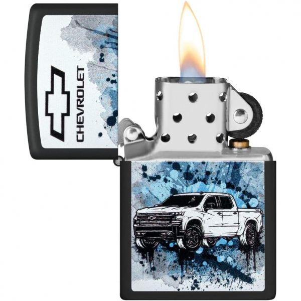 Zippo Chevrolet Mat Siyah akmak