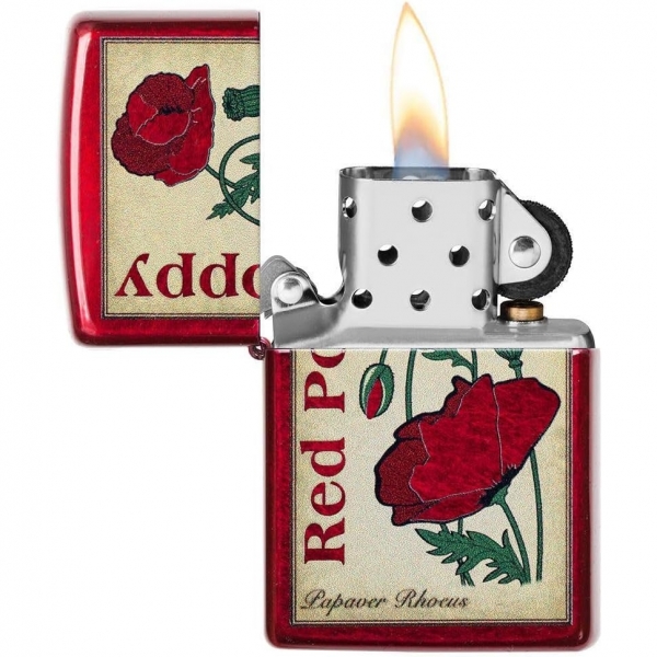 Zippo Red Poppy iekler akmak