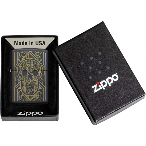 Zippo Art Deco Kafatas Siyah akmak