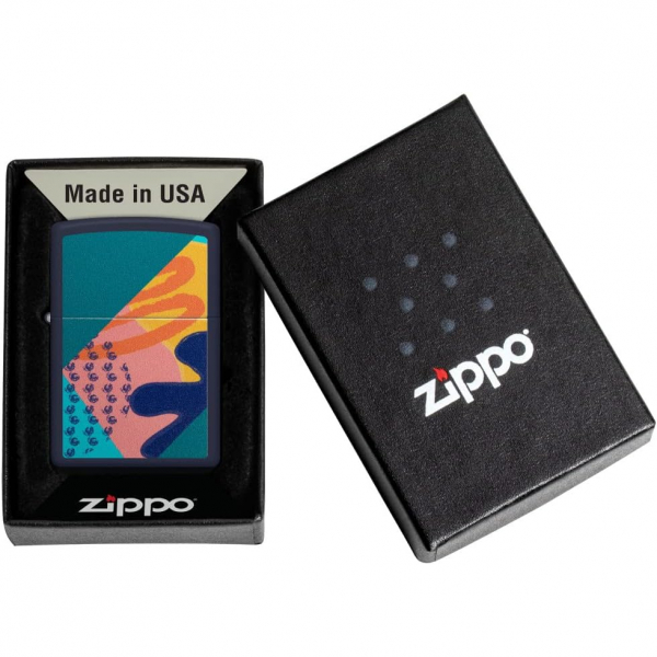 Zippo Retro Desen Mat Lacivert akmak 